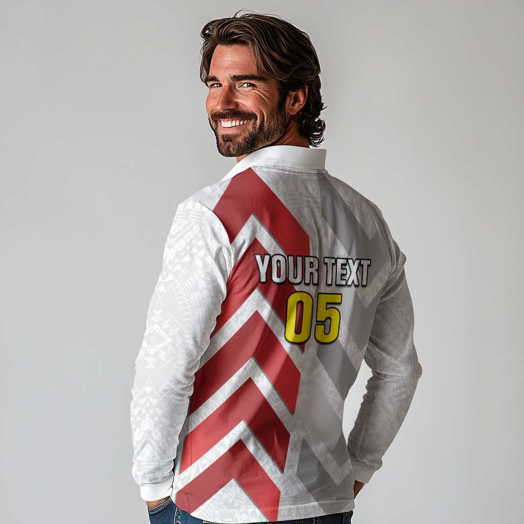 Custom New Caledonia Football Long Sleeve Polo Shirt Unique Style LT05 - Polynesian Pride