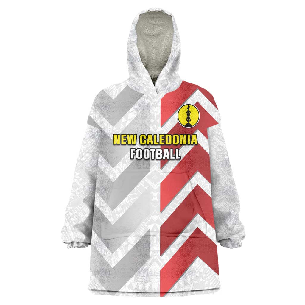 Custom New Caledonia Football Wearable Blanket Hoodie Unique Style LT05 One Size Red - Polynesian Pride