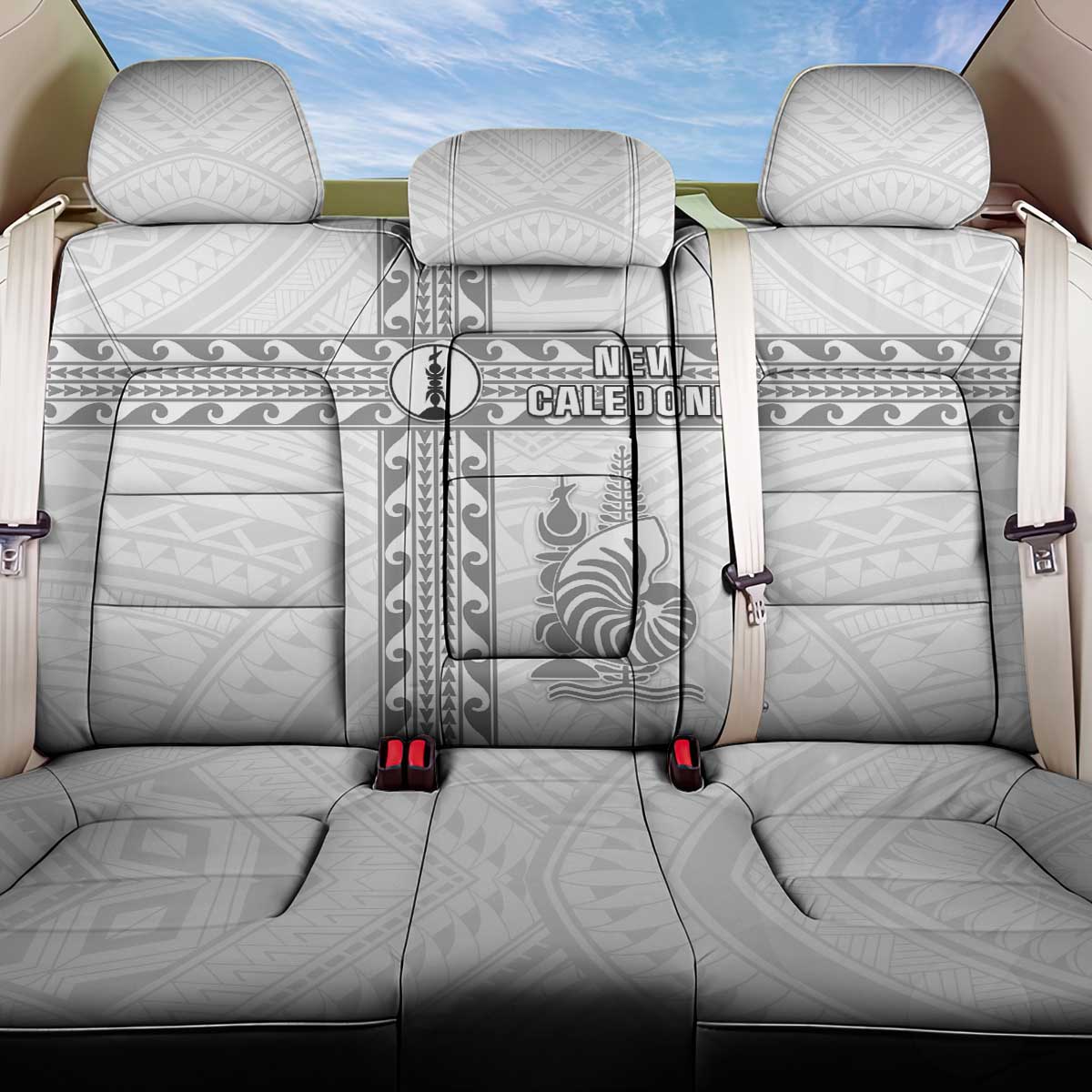 New Caledonia Football Back Car Seat Cover Go The Kagus LT05 One Size White - Polynesian Pride