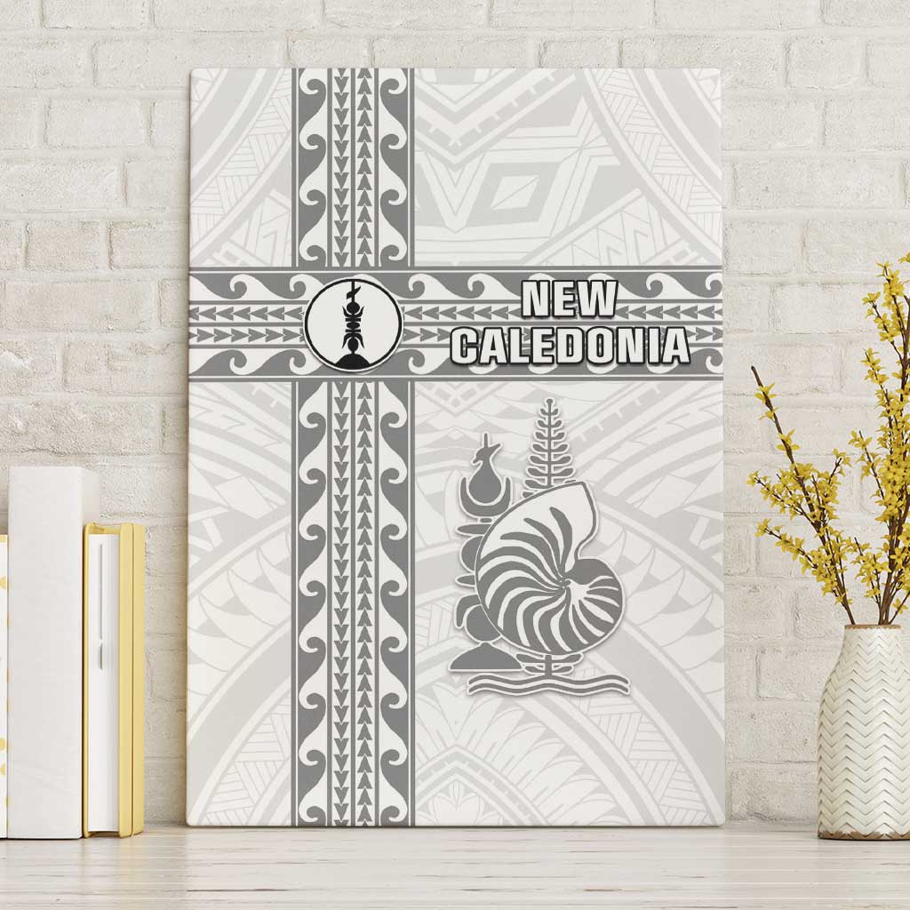 New Caledonia Football Canvas Wall Art Go The Kagus LT05 Without Frame White - Polynesian Pride