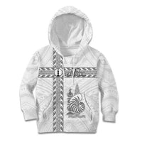 Custom New Caledonia Football Kid Hoodie Go The Kagus LT05 Hoodie White - Polynesian Pride