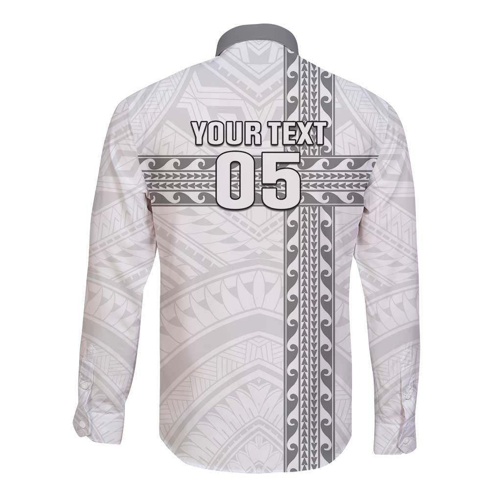Custom New Caledonia Football Long Sleeve Button Shirt Go The Kagus LT05 - Polynesian Pride