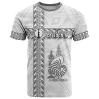Custom New Caledonia Football T Shirt Go The Kagus LT05 White - Polynesian Pride