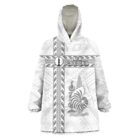 Custom New Caledonia Football Wearable Blanket Hoodie Go The Kagus LT05 One Size White - Polynesian Pride