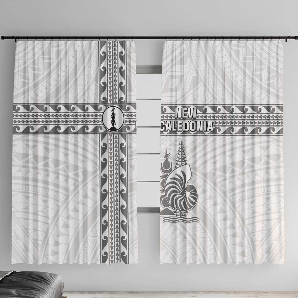 New Caledonia Football Window Curtain Go The Kagus LT05 With Hooks White - Polynesian Pride