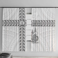 New Caledonia Football Window Curtain Go The Kagus LT05 With Hooks White - Polynesian Pride