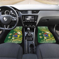Cook Islands 15 Finest Car Mats Plumeria Polynesian Turtle LT05 Set 2pcs - Front Green - Polynesian Pride
