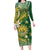 Cook Islands 15 Finest Family Matching Long Sleeve Bodycon Dress and Hawaiian Shirt Plumeria Polynesian Turtle