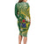 Cook Islands 15 Finest Family Matching Long Sleeve Bodycon Dress and Hawaiian Shirt Plumeria Polynesian Turtle