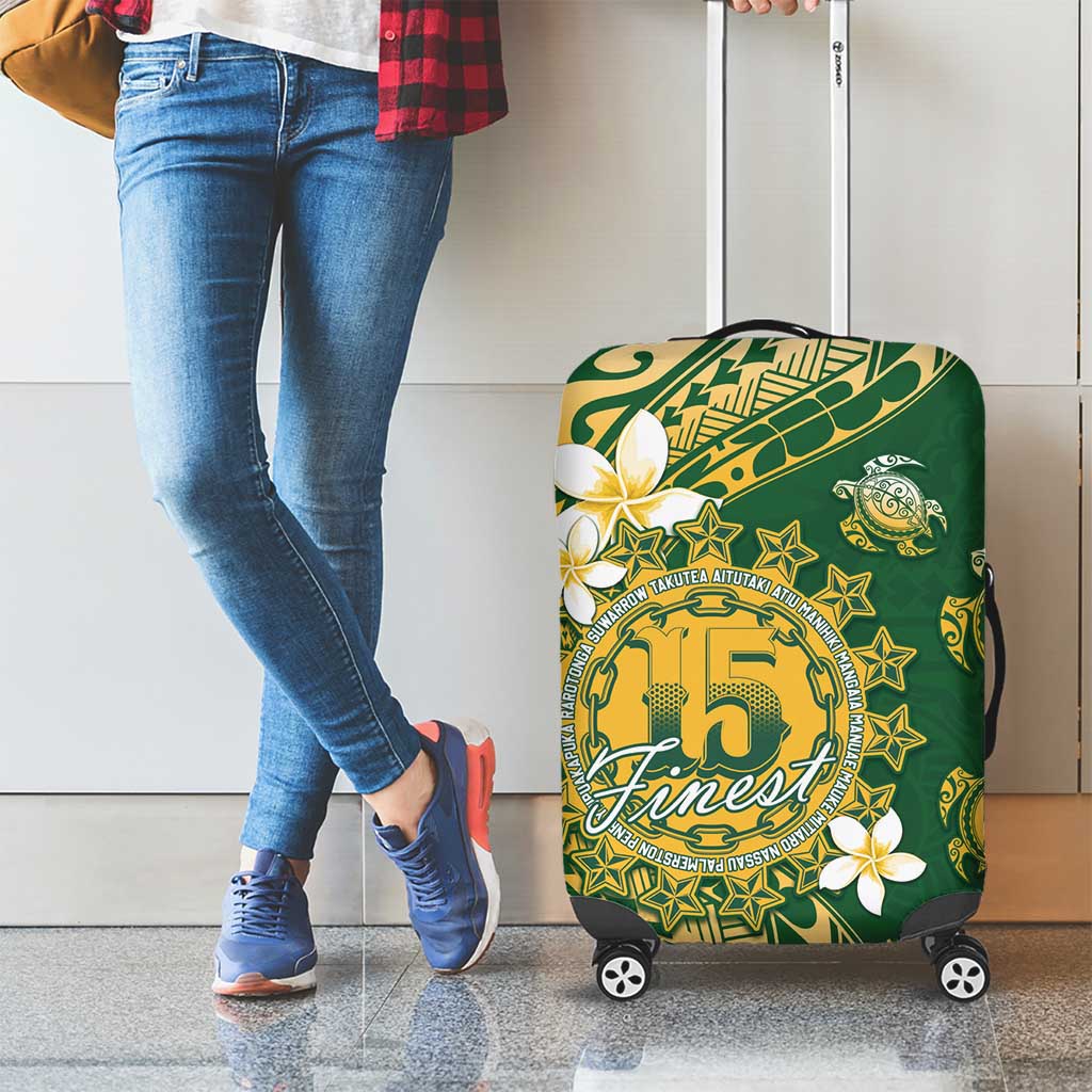 Cook Islands 15 Finest Luggage Cover Plumeria Polynesian Turtle LT05 - Polynesian Pride