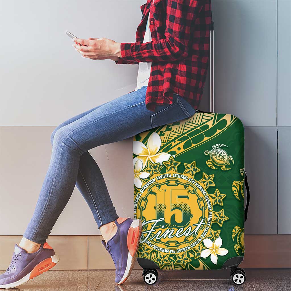 Cook Islands 15 Finest Luggage Cover Plumeria Polynesian Turtle LT05 - Polynesian Pride