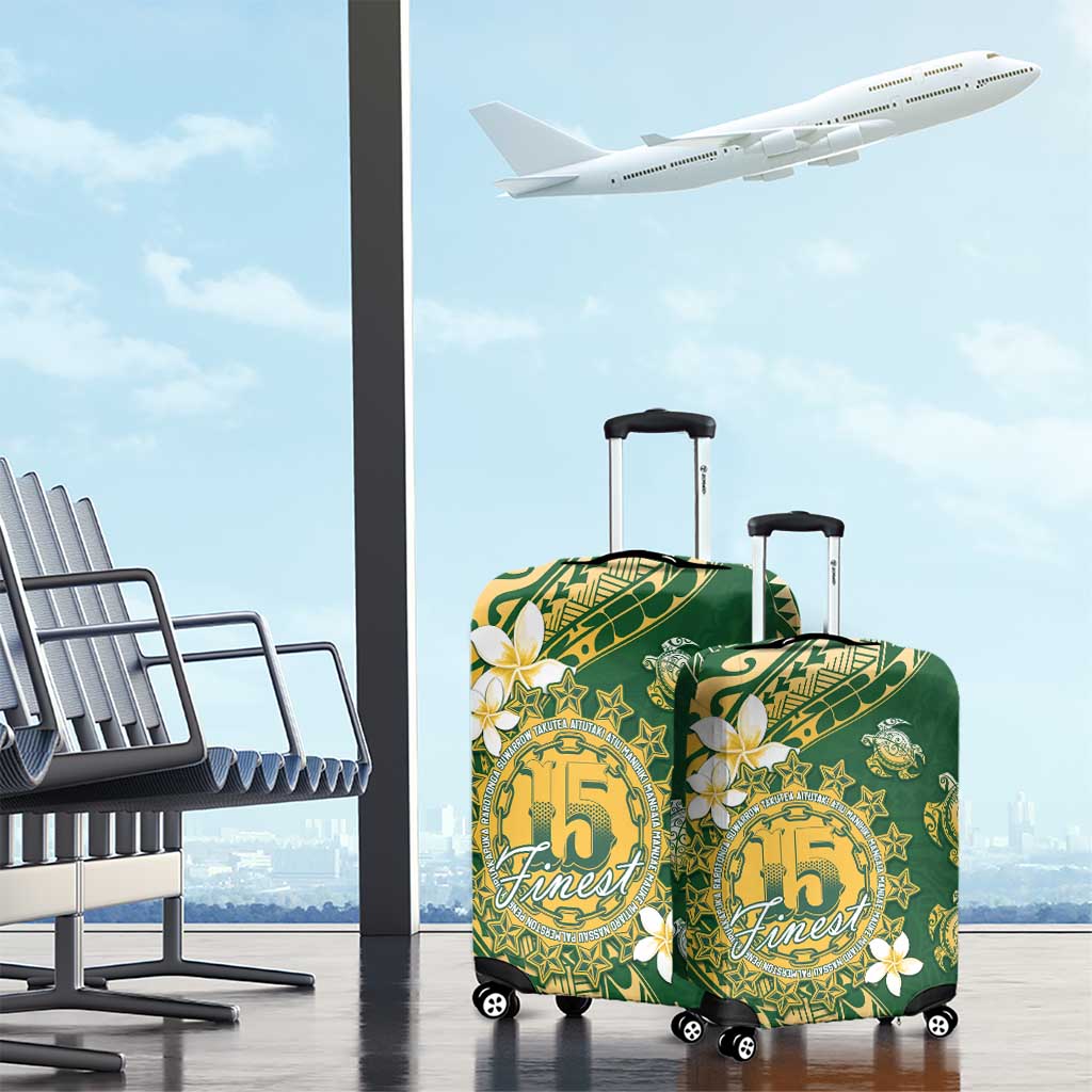 Cook Islands 15 Finest Luggage Cover Plumeria Polynesian Turtle LT05 - Polynesian Pride