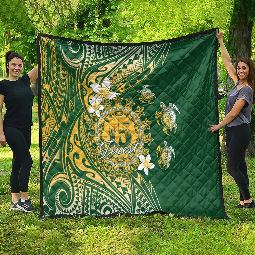 Cook Islands 15 Finest Quilt Plumeria Polynesian Turtle LT05 - Polynesian Pride