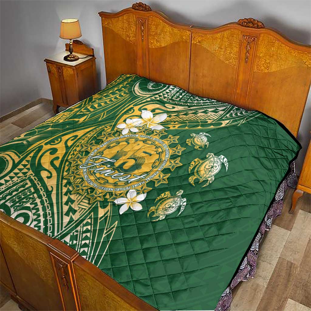 Cook Islands 15 Finest Quilt Plumeria Polynesian Turtle LT05 - Polynesian Pride