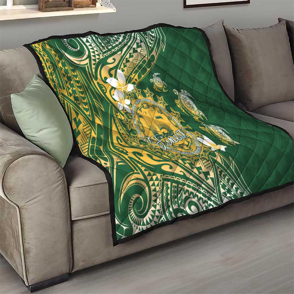 Cook Islands 15 Finest Quilt Plumeria Polynesian Turtle LT05 - Polynesian Pride
