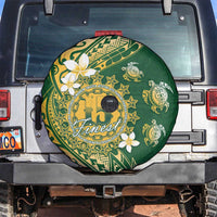 Cook Islands 15 Finest Spare Tire Cover Plumeria Polynesian Turtle LT05 Green - Polynesian Pride