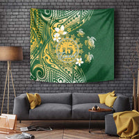 Cook Islands 15 Finest Tapestry Plumeria Polynesian Turtle LT05 Green - Polynesian Pride