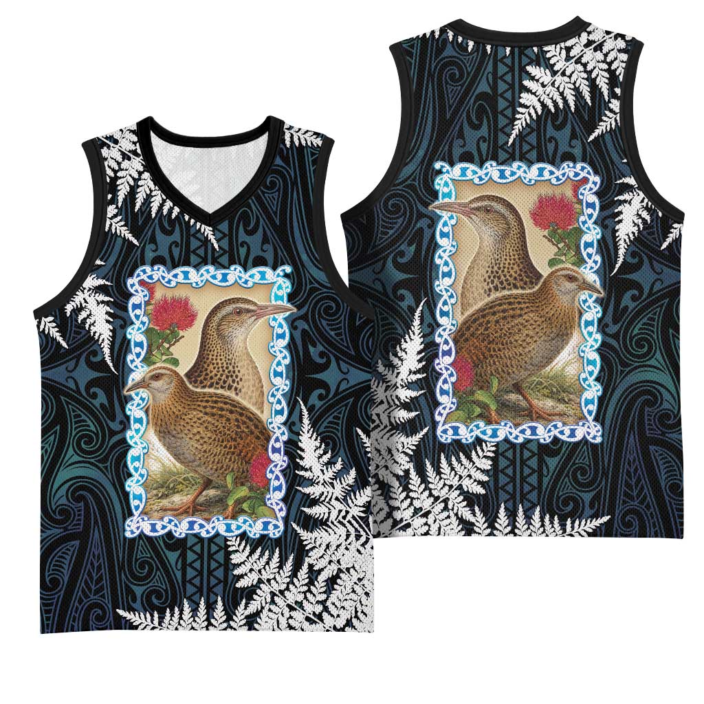 New Zealand Weka Basketball Jersey Maori Hen Koru Pattern LT05 - Polynesian Pride