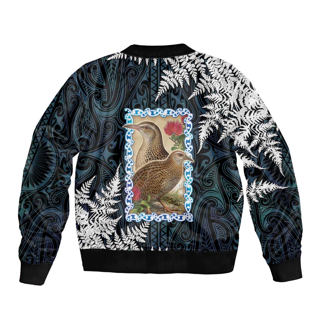 New Zealand Weka Bomber Jacket Maori Hen Koru Pattern LT05 - Polynesian Pride