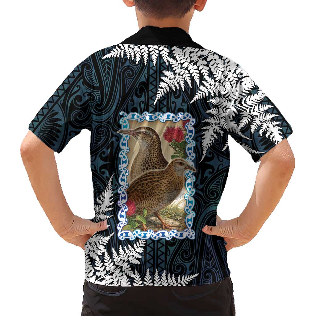 New Zealand Weka Kid Hawaiian Shirt Maori Hen Koru Pattern LT05 - Polynesian Pride