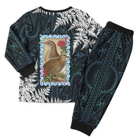 New Zealand Weka Christmas Pajama Set Maori Hen Koru Pattern
