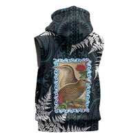 New Zealand Weka Sleeveless Hoodie Maori Hen Koru Pattern LT05 - Polynesian Pride