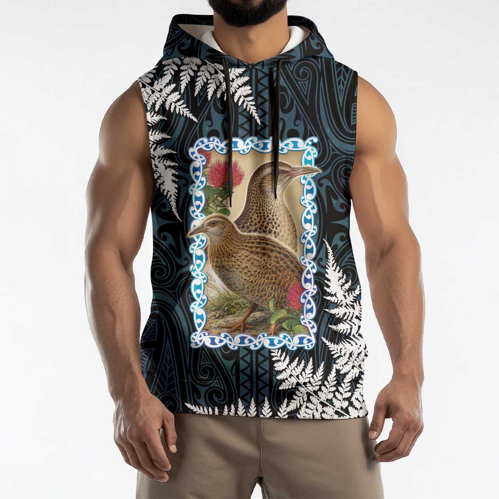 New Zealand Weka Sleeveless Hoodie Maori Hen Koru Pattern LT05 - Polynesian Pride