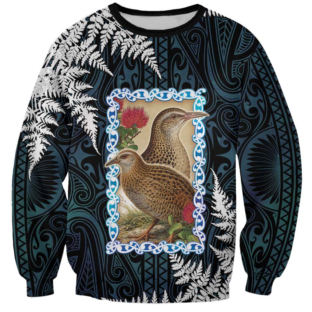 New Zealand Weka Sweatshirt Maori Hen Koru Pattern LT05 Unisex Black - Polynesian Pride