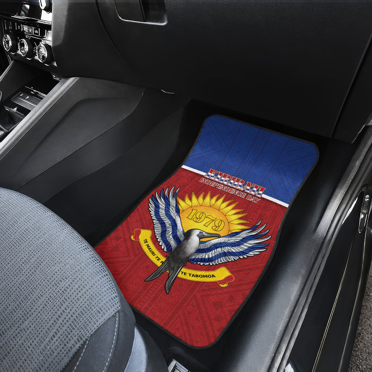 Kiribati 45th Independence Day Car Mats Lesser Frigatebird Tribal Pattern LT05 - Polynesian Pride