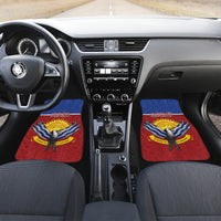Kiribati 45th Independence Day Car Mats Lesser Frigatebird Tribal Pattern LT05 Set 2pcs - Front Red - Polynesian Pride