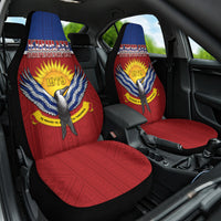 Kiribati 45th Independence Day Car Seat Cover Lesser Frigatebird Tribal Pattern LT05 One Size Red - Polynesian Pride