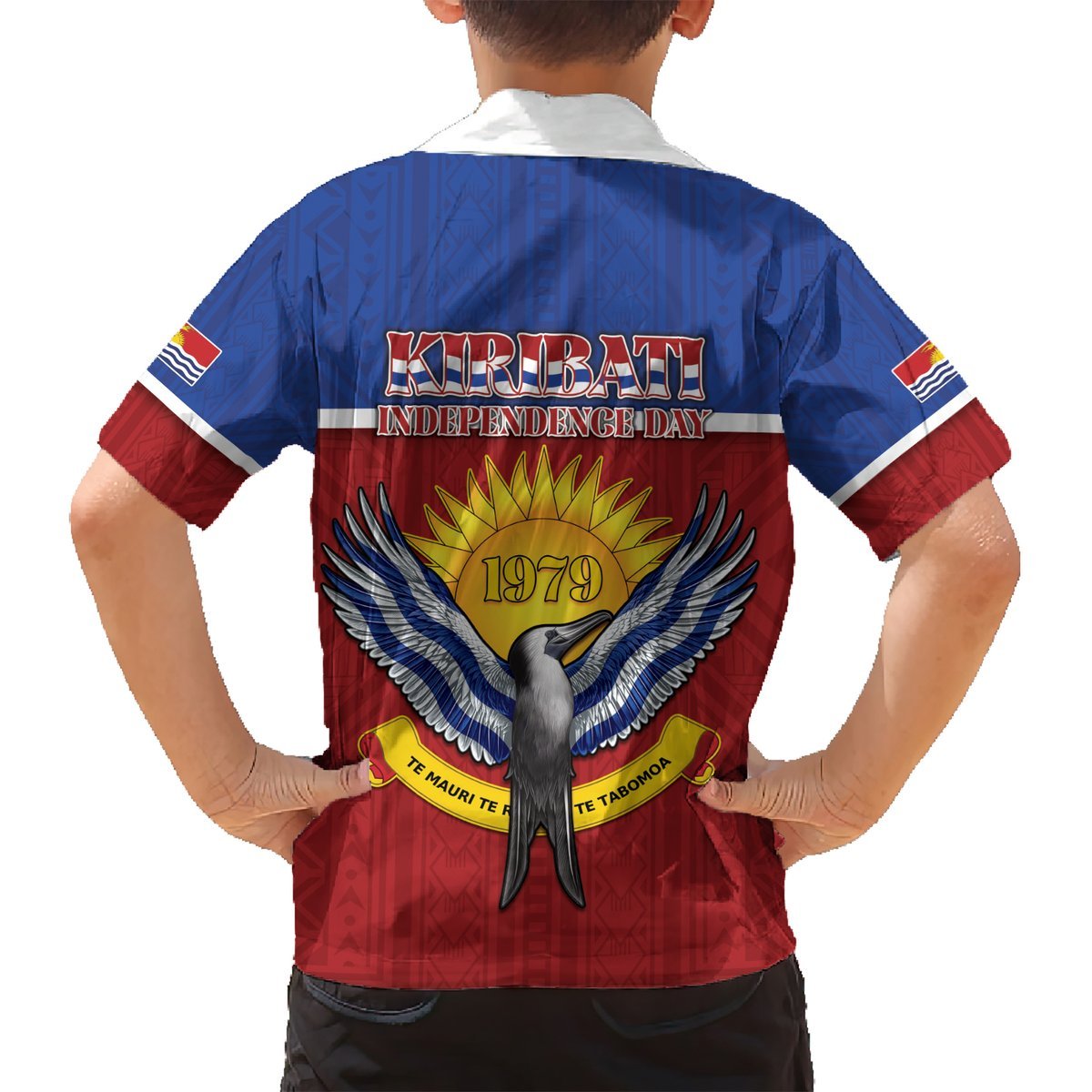 Kiribati 45th Independence Day Hawaiian Shirt Lesser Frigatebird Tribal Pattern LT05 - Polynesian Pride