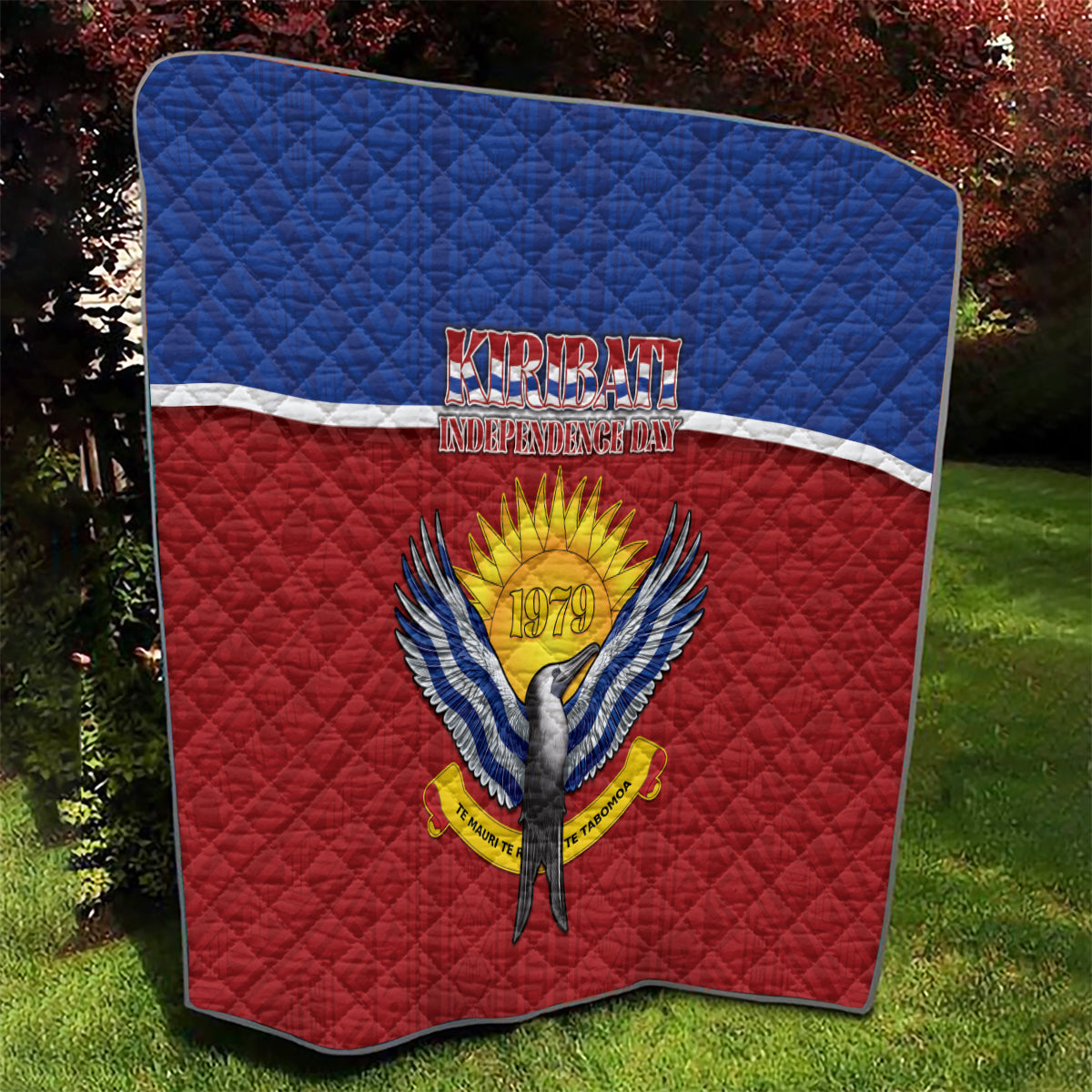 Kiribati 45th Independence Day Quilt Lesser Frigatebird Tribal Pattern LT05 - Polynesian Pride