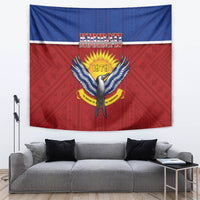 Kiribati 45th Independence Day Tapestry Lesser Frigatebird Tribal Pattern LT05 Red - Polynesian Pride