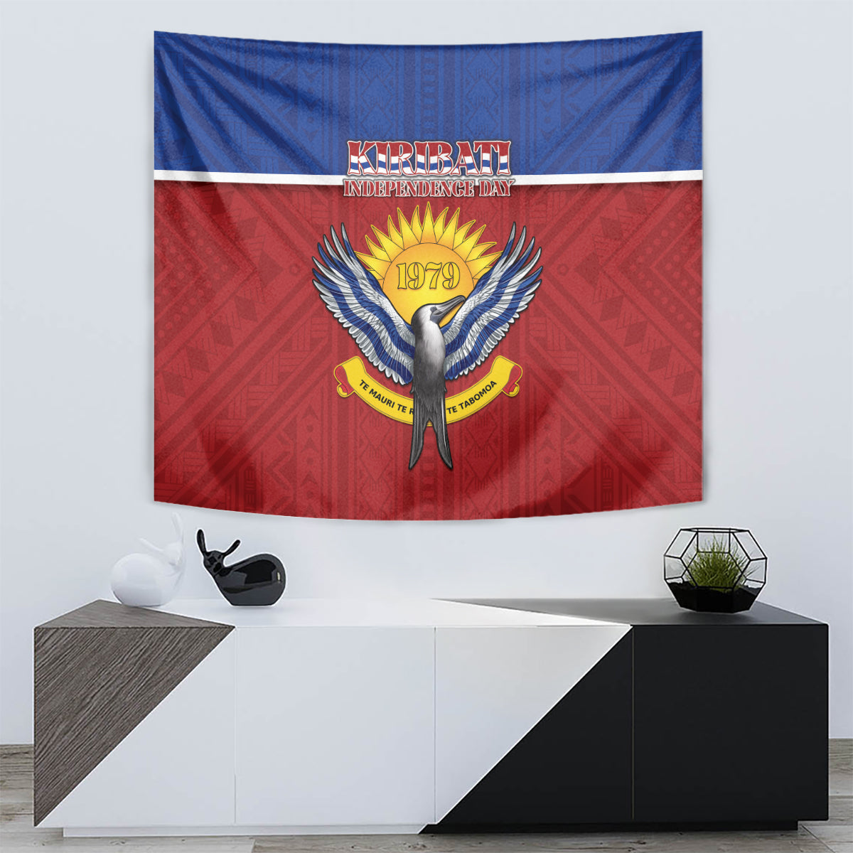Kiribati 45th Independence Day Tapestry Lesser Frigatebird Tribal Pattern LT05 - Polynesian Pride