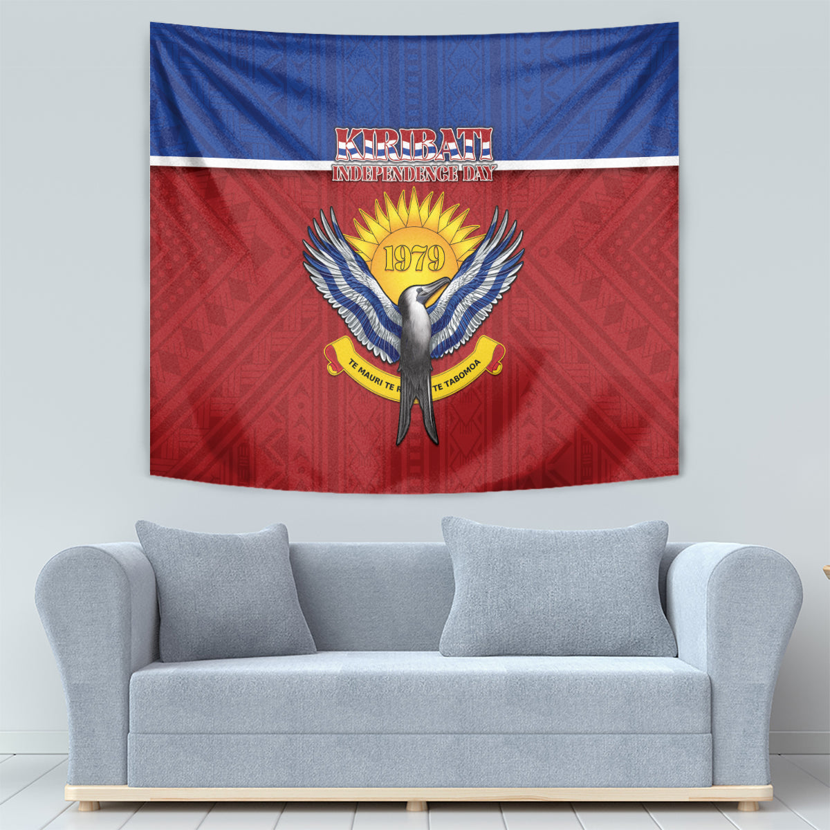 Kiribati 45th Independence Day Tapestry Lesser Frigatebird Tribal Pattern LT05 - Polynesian Pride