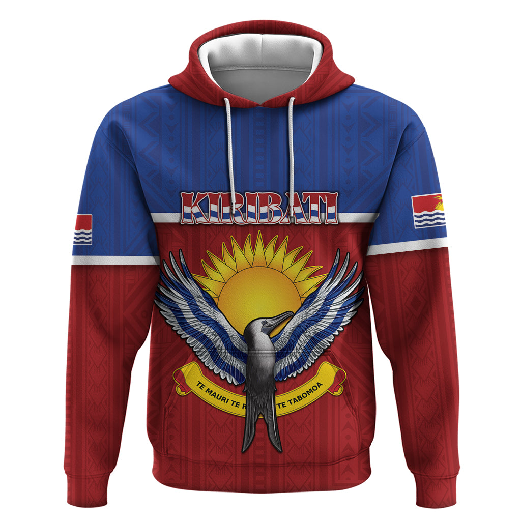 Kiribati 45th Independence Day Zip Hoodie Lesser Frigatebird Tribal Pattern LT05 Pullover Hoodie Red - Polynesian Pride