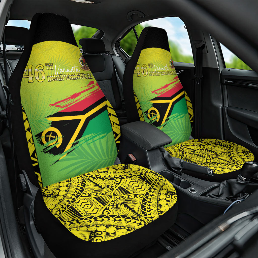 Vanuatu 46th Independence Car Seat Cover Special Style LT05 One Size Yellow - Polynesian Pride