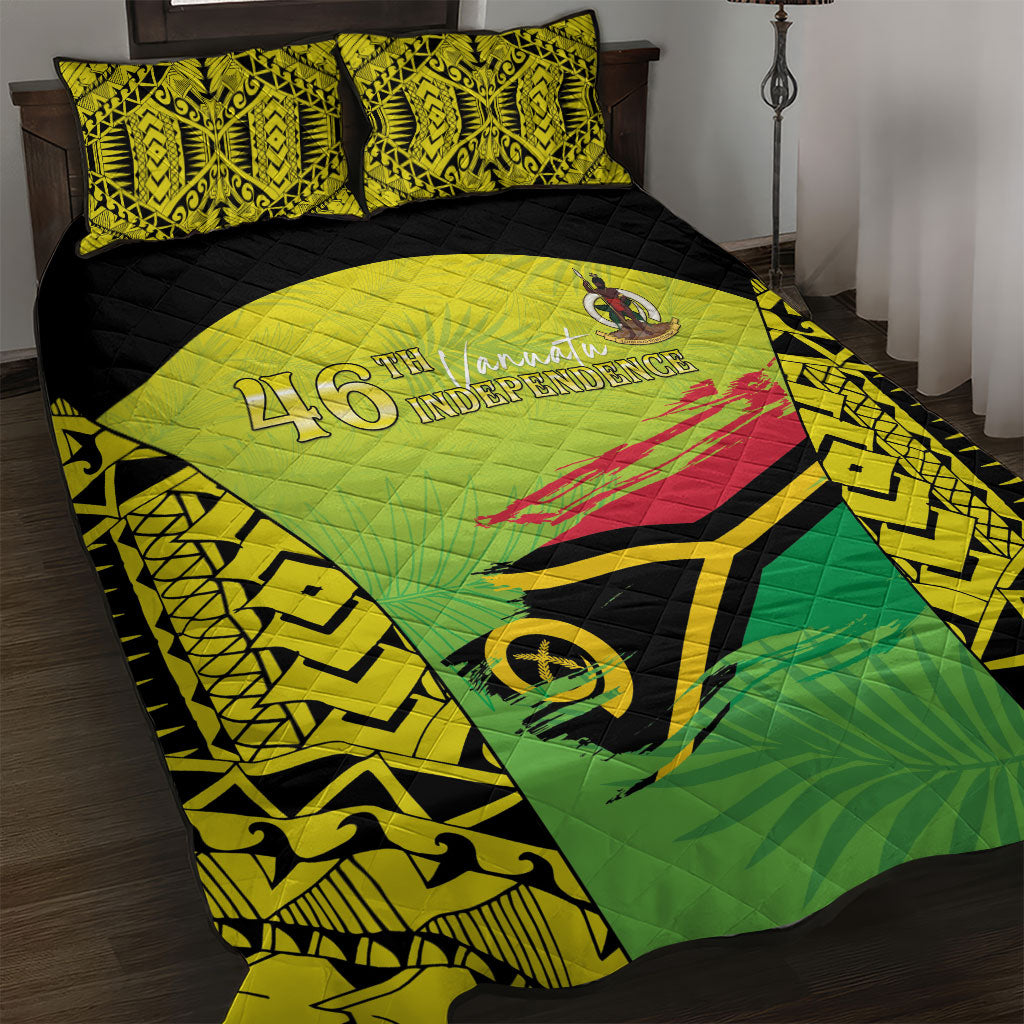 Vanuatu 46th Independence Quilt Bed Set Special Style LT05 Yellow - Polynesian Pride