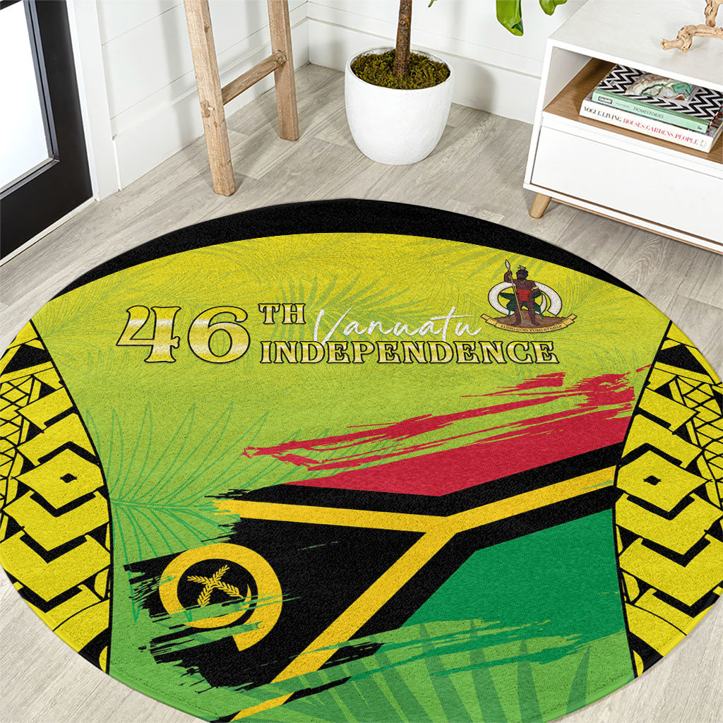 Vanuatu 46th Independence Round Carpet Special Style LT05 Yellow - Polynesian Pride