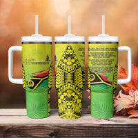 Vanuatu 46th Independence Tumbler With Handle Special Style LT05 - Polynesian Pride