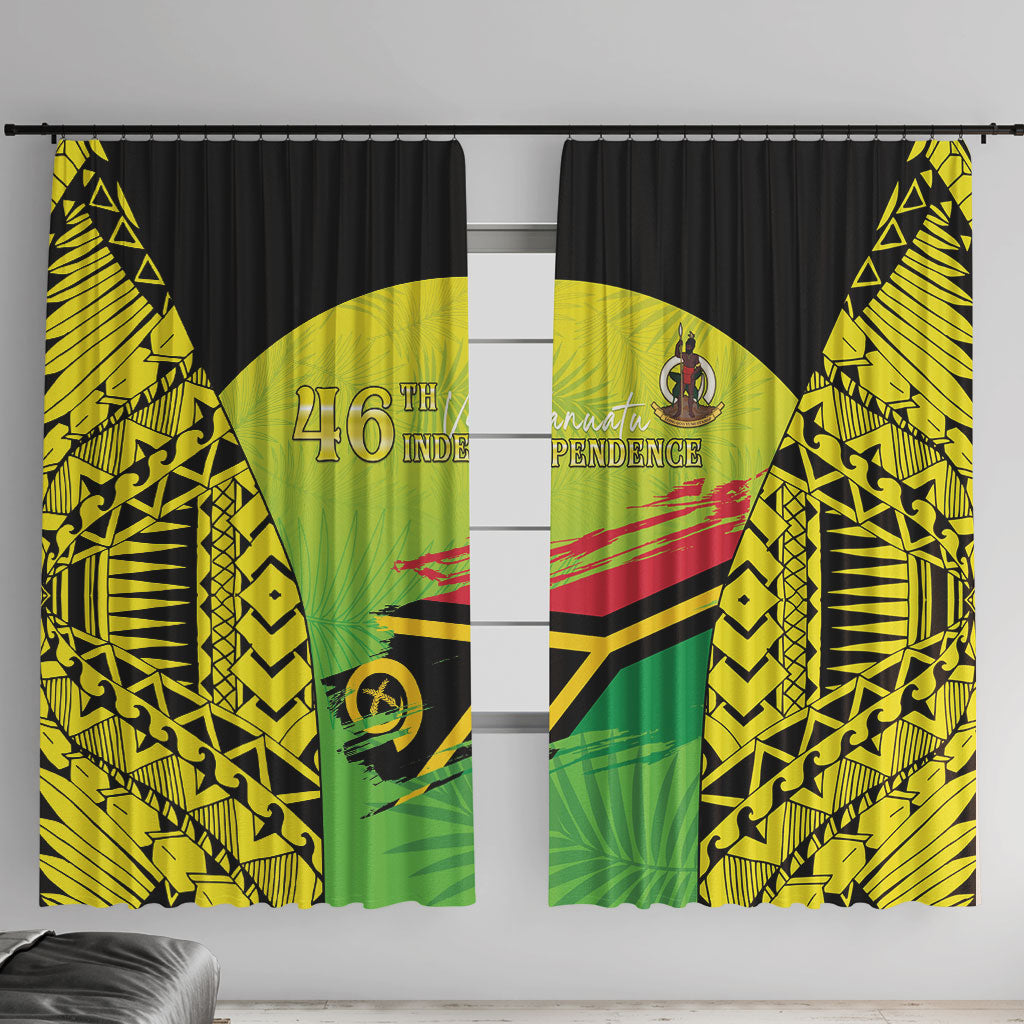 Vanuatu 46th Independence Window Curtain Special Style LT05 With Hooks Yellow - Polynesian Pride