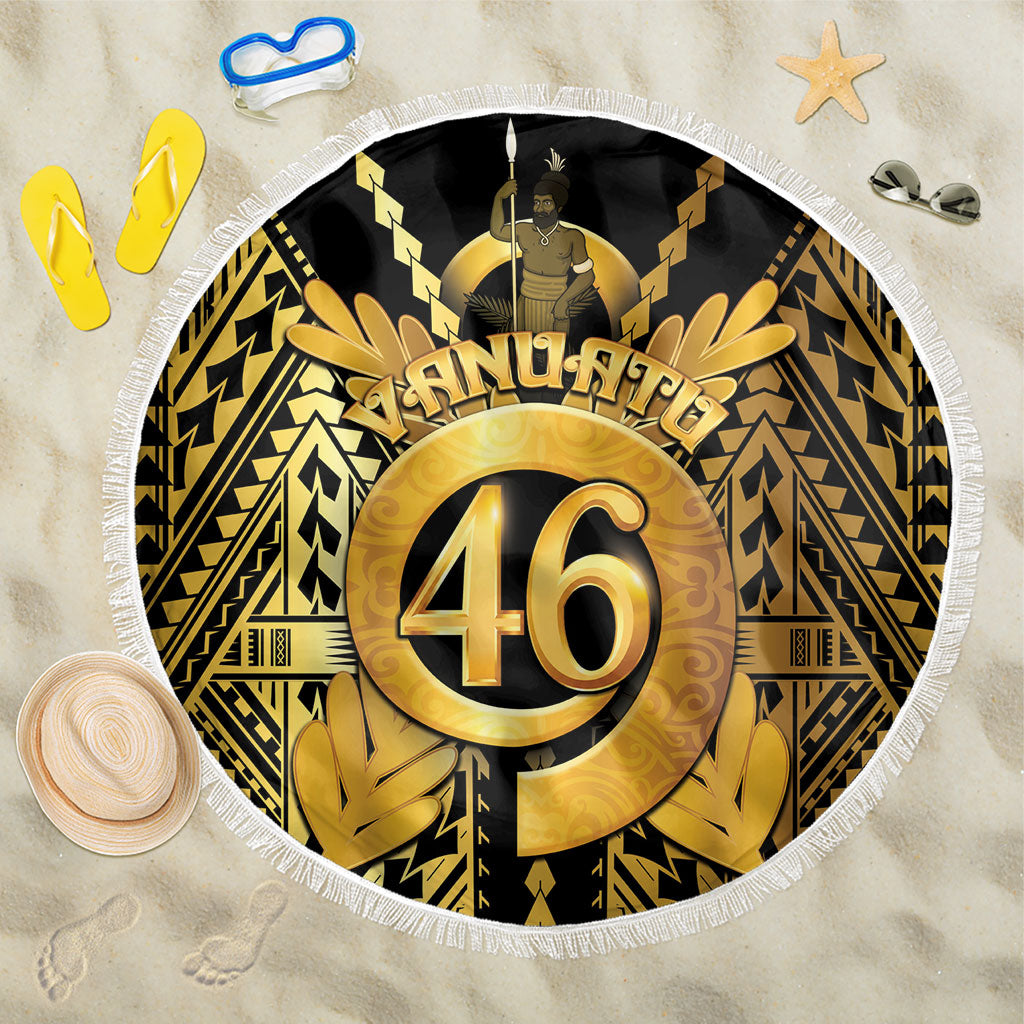 Vanuatu 46th Anniversary Of Independence Beach Blanket Gold Style LT05 One Size 150cm Gold - Polynesian Pride
