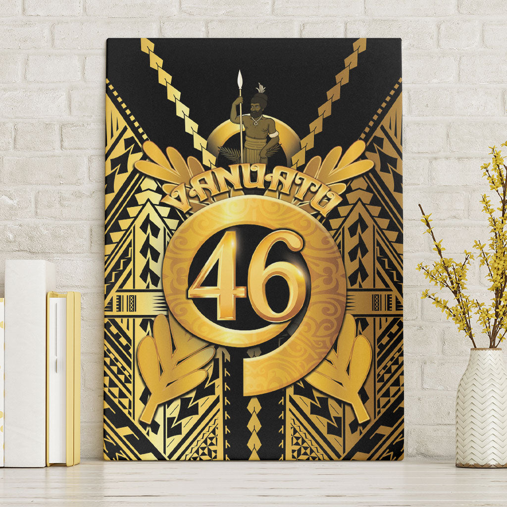 Vanuatu 46th Anniversary Of Independence Canvas Wall Art Gold Style LT05 Without Frame Gold - Polynesian Pride
