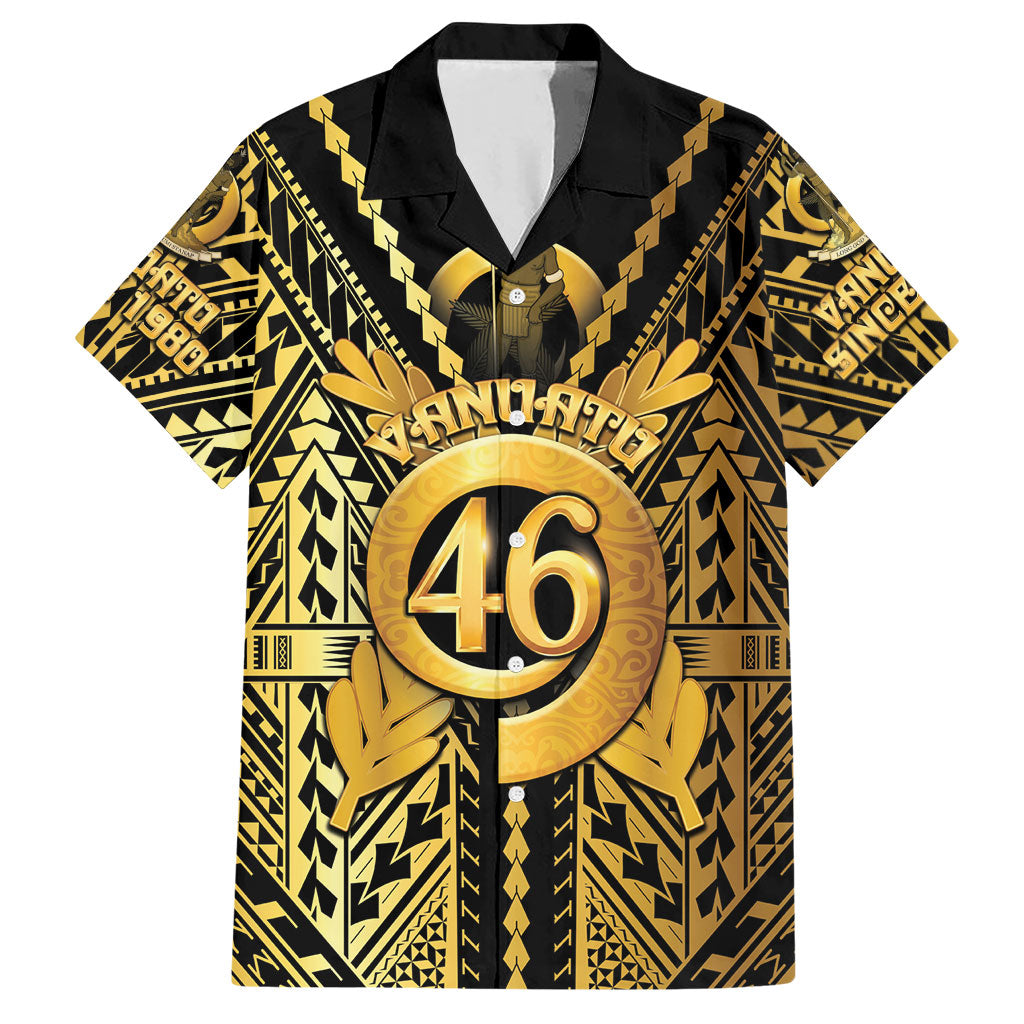 Vanuatu 46th Anniversary Of Independence Hawaiian Shirt Gold Style LT05 Gold - Polynesian Pride