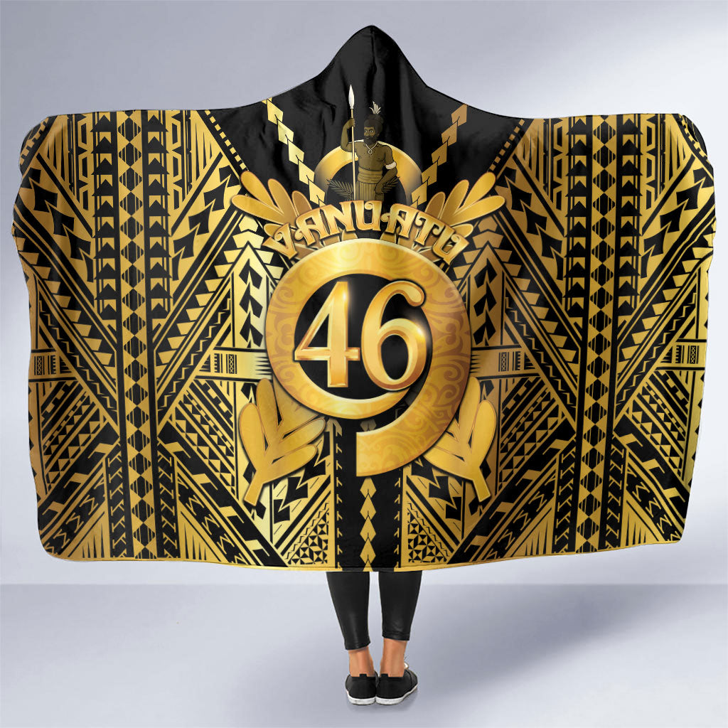 Vanuatu 46th Anniversary Of Independence Hooded Blanket Gold Style LT05 One Size Gold - Polynesian Pride