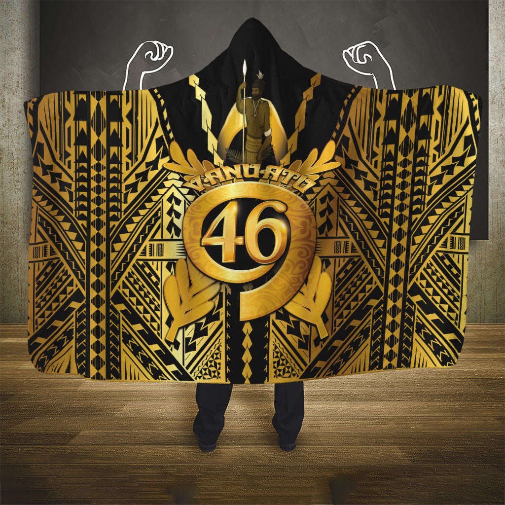 Vanuatu 46th Anniversary Of Independence Hooded Blanket Gold Style LT05 - Polynesian Pride