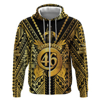 Vanuatu 46th Anniversary Of Independence Hoodie Gold Style LT05 Zip Hoodie Gold - Polynesian Pride