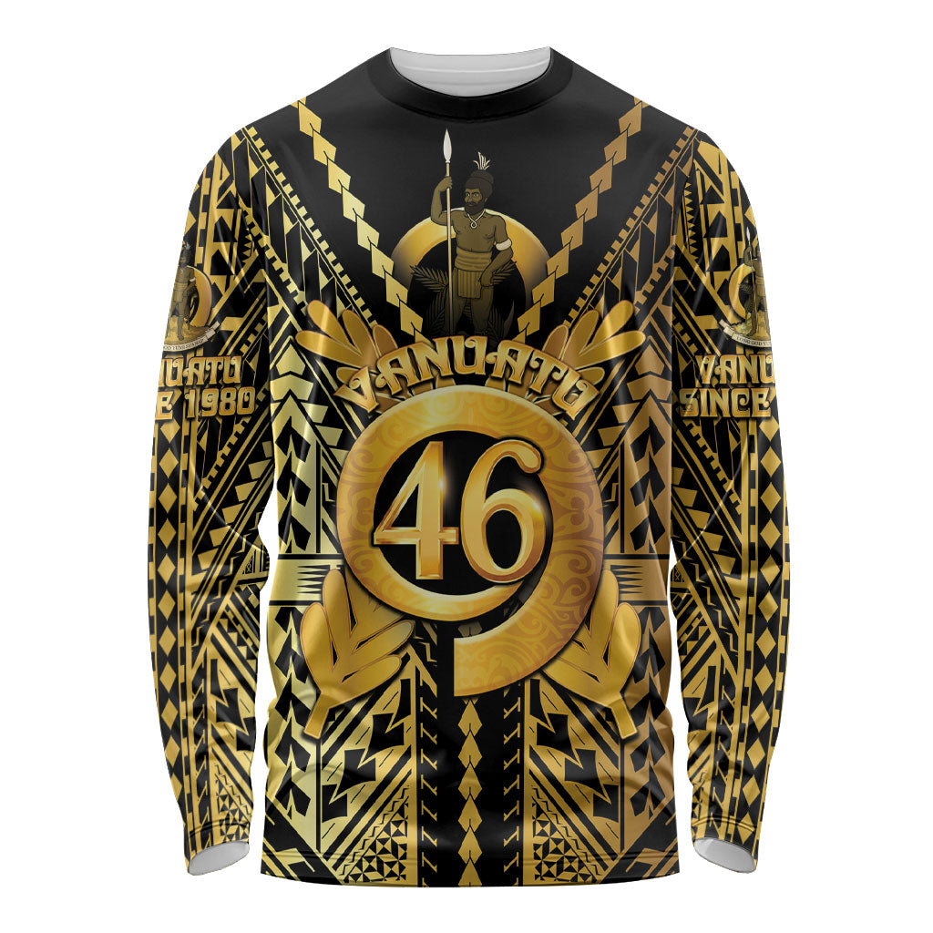Vanuatu 46th Anniversary Of Independence Long Sleeve Shirt Gold Style LT05 Unisex Gold - Polynesian Pride