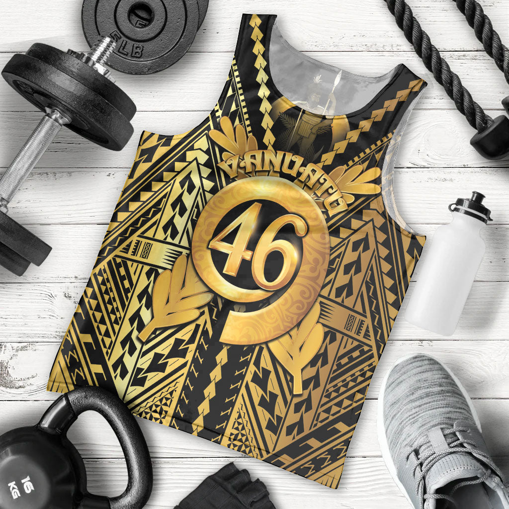 Vanuatu 46th Anniversary Of Independence Men Tank Top Gold Style LT05 - Polynesian Pride